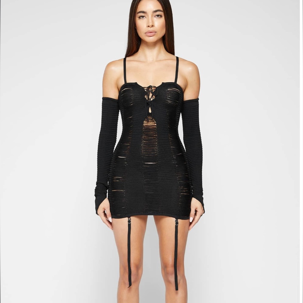 Maniere de voir KNIT MINI DRESS WITH SLEEVES